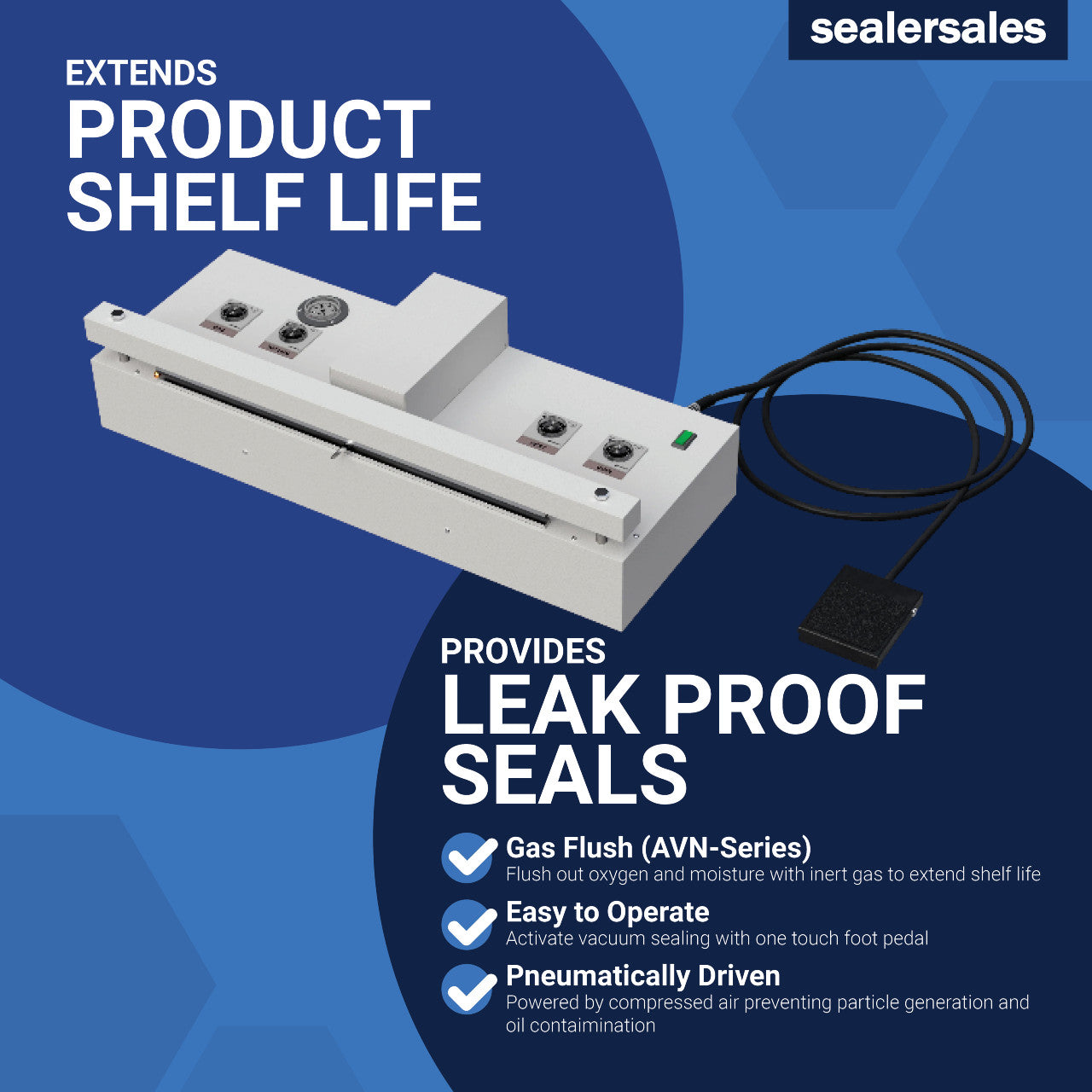 25" Nozzle Vacuum Sealer w/ Gas Flush