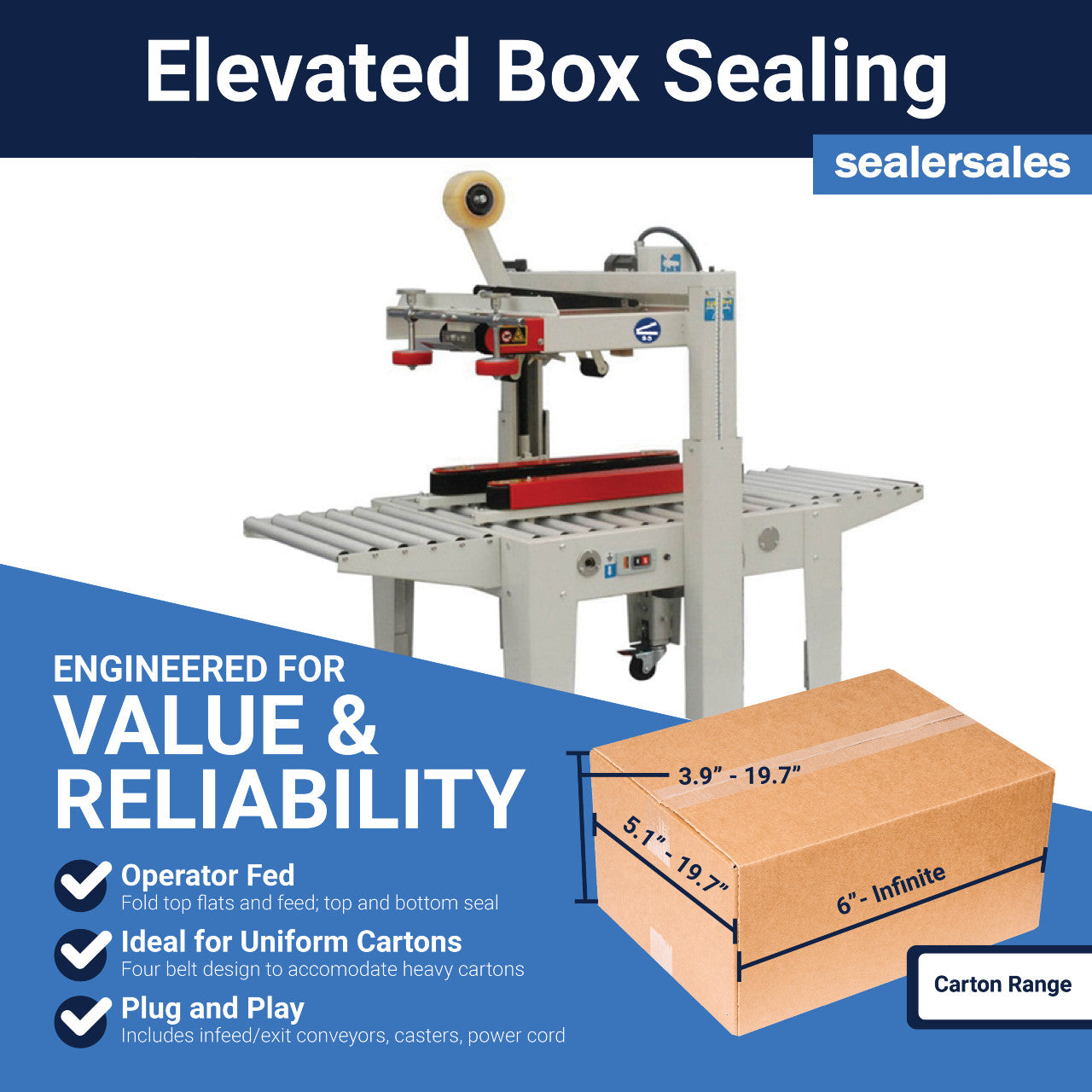 CS-5050B Semi-Automatic Carton Sealer