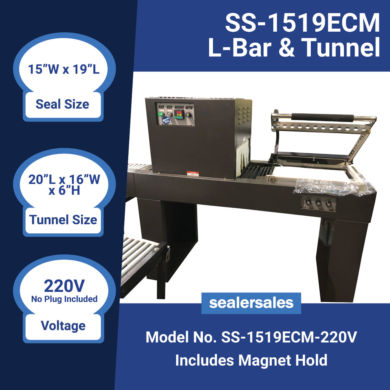 SS-1519EC Combo Shrink Tunnel & L-Bar Sealer