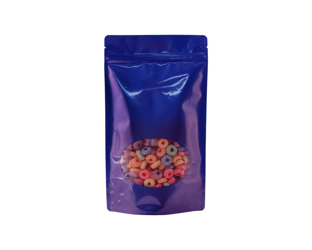 16oz Oval Window Stand Up Zip Pouches