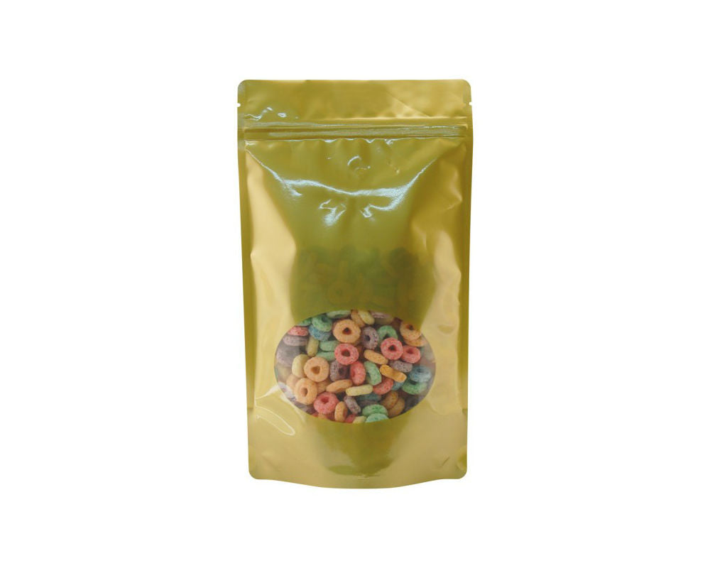 16oz Oval Window Stand Up Zip Pouches