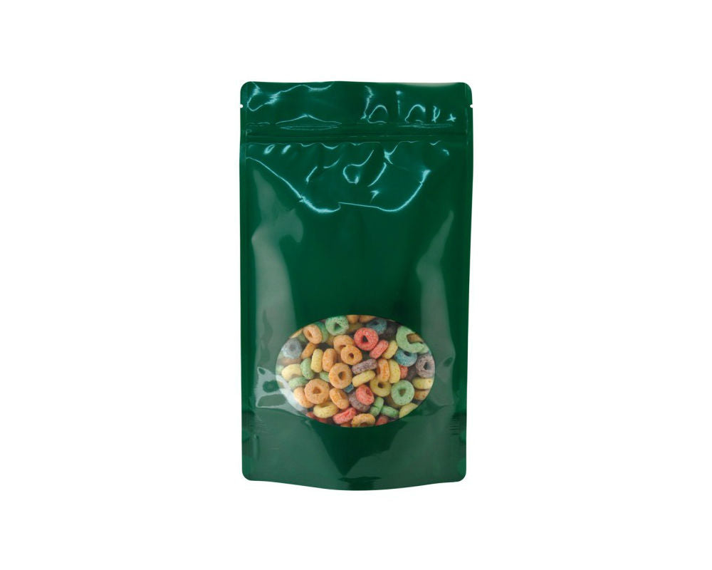 16oz Oval Window Stand Up Zip Pouches