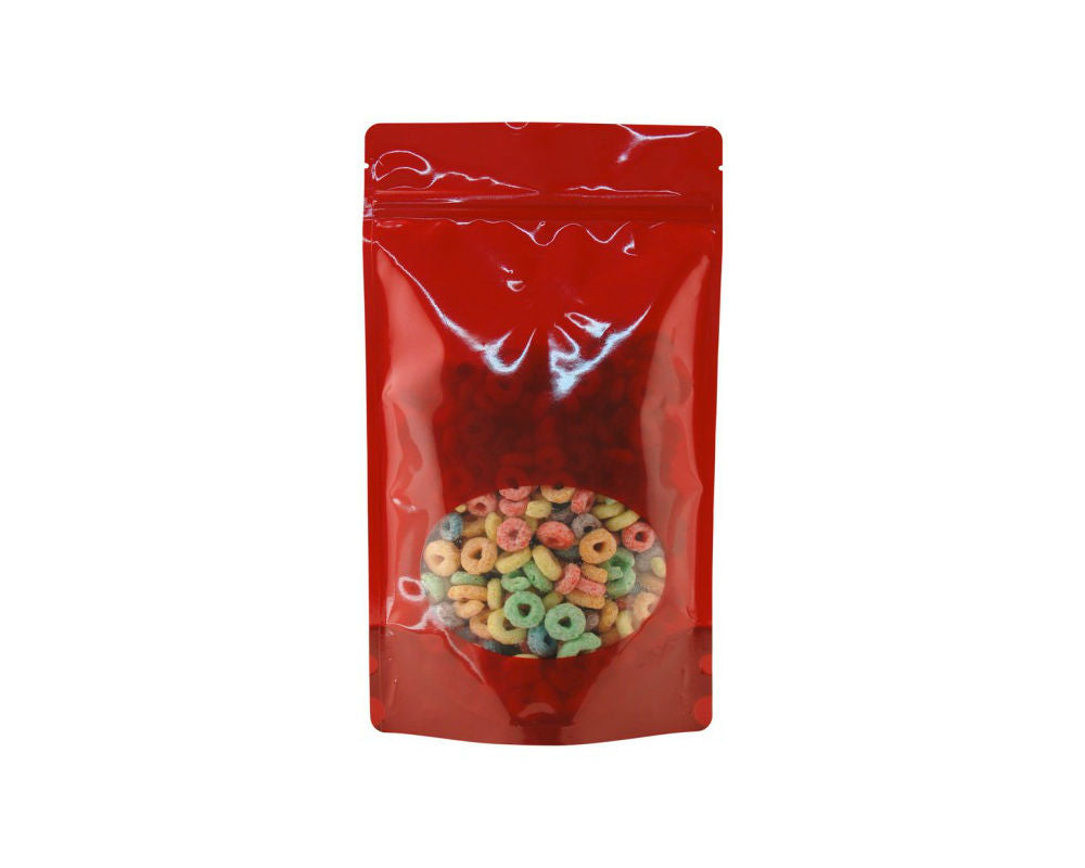 16oz Oval Window Stand Up Zip Pouches