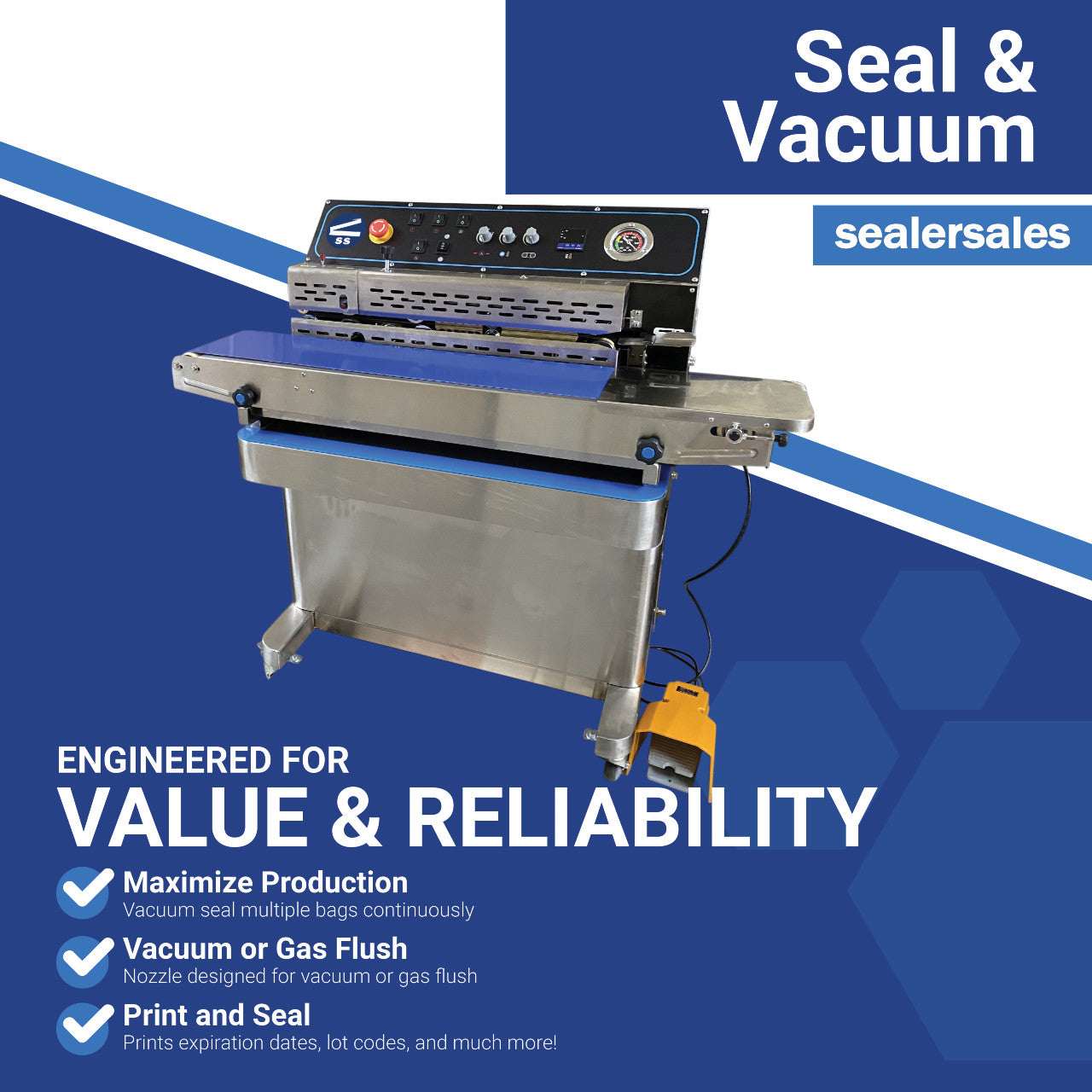 HR-MV980ZQ Horizontal, Right Feed, Dry Ink Coding, Air Suction and Gas Flush Band Sealer