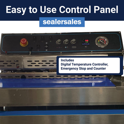 HR-MV980ZQ Horizontal, Right Feed, Dry Ink Coding, Air Suction and Gas Flush Band Sealer