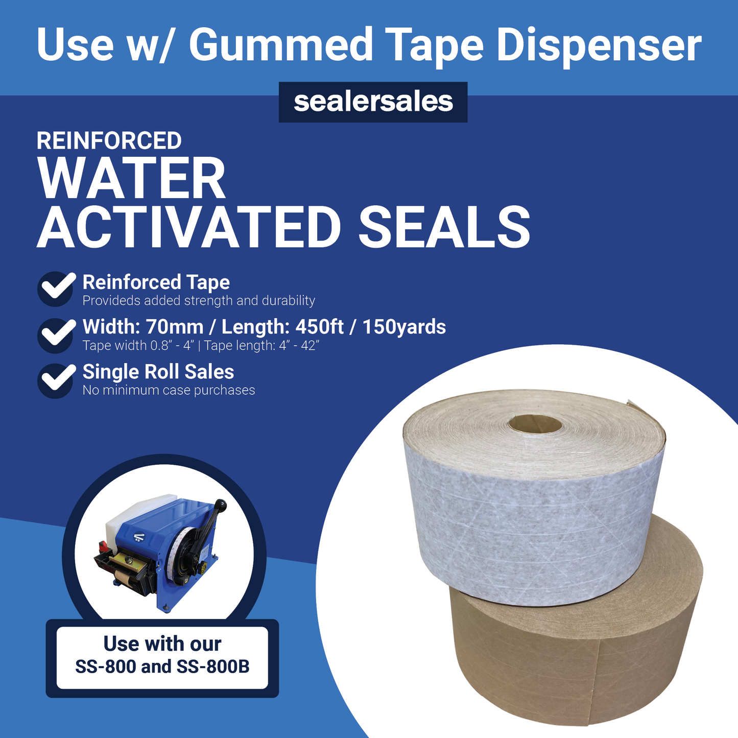 Reinforced Water Activated Kraft Tape