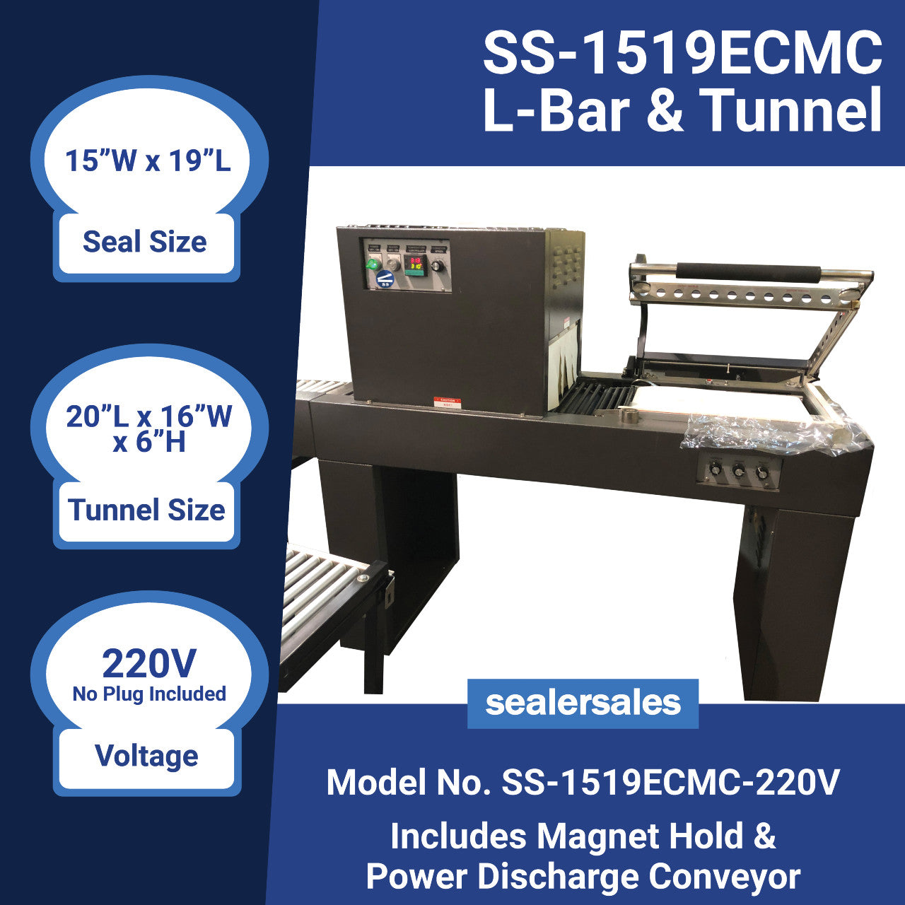 SS-1519EC Combo Shrink Tunnel & L-Bar Sealer