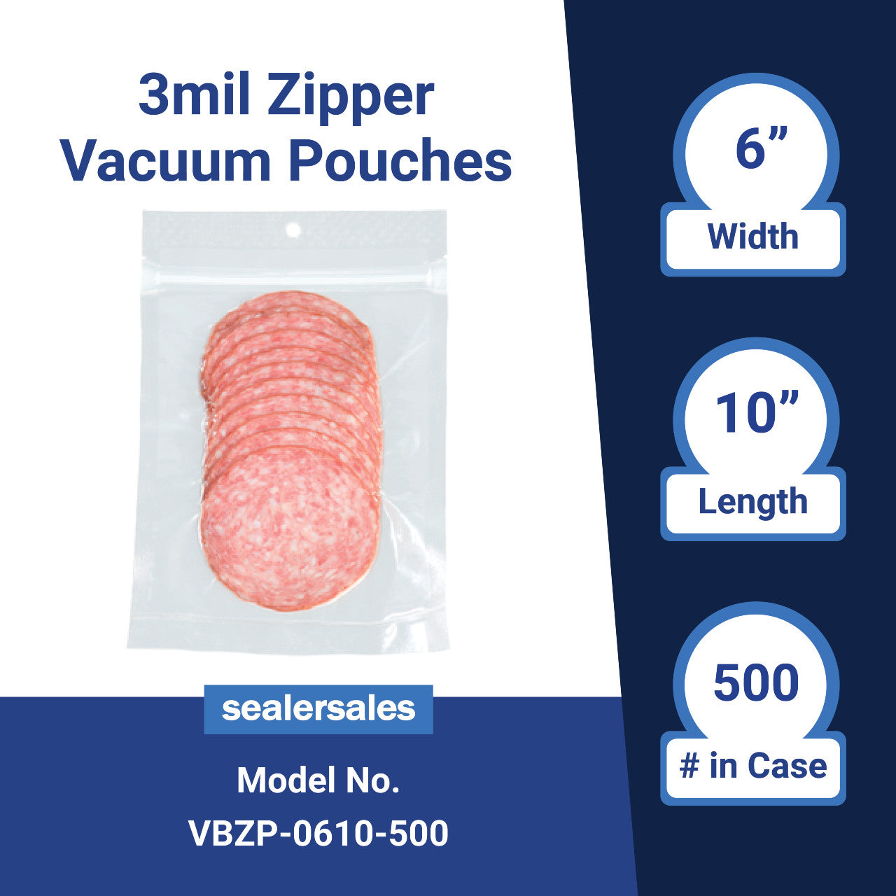 Zipper Vacuum Bag w/ Hang Hole